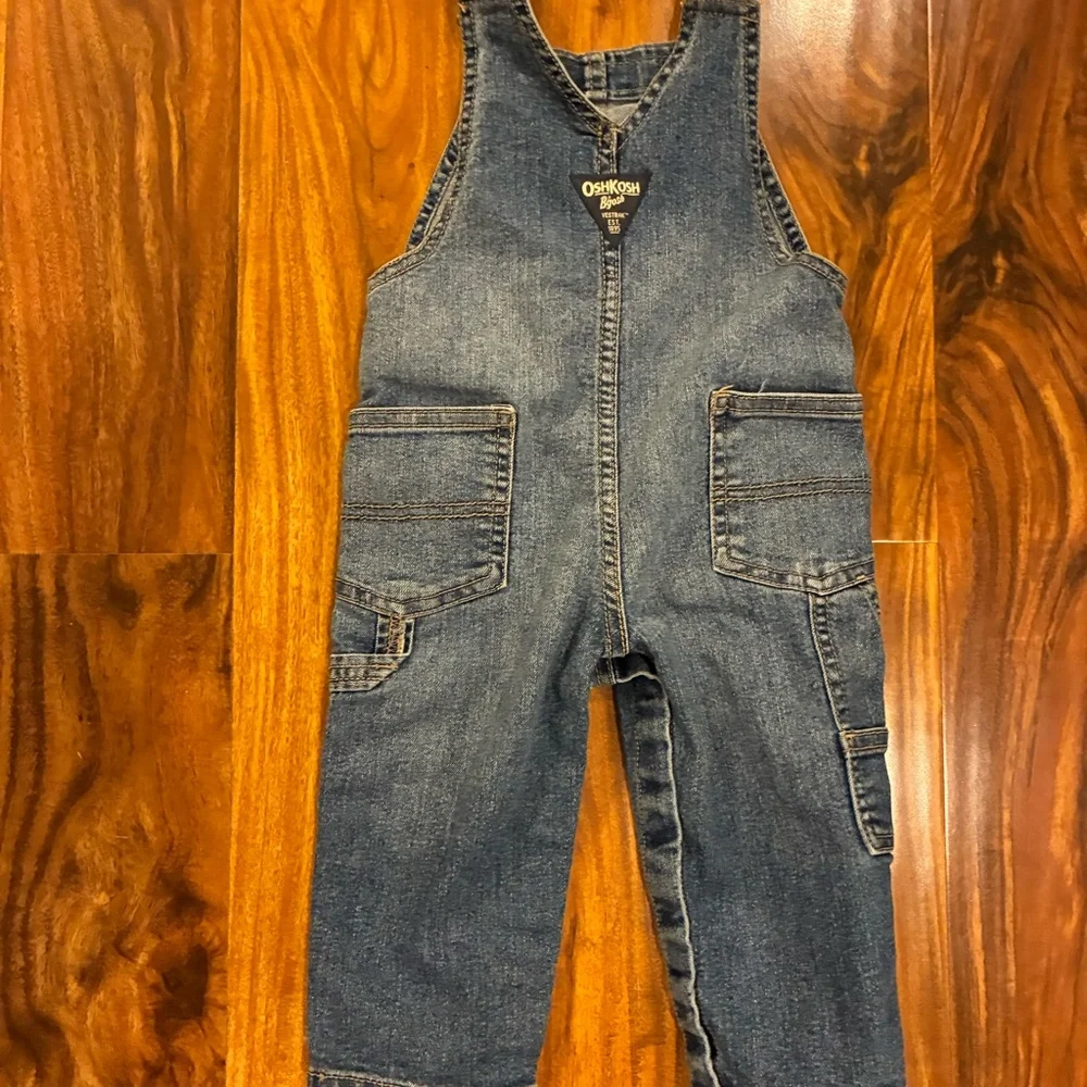 VTG 80s OshKosh B'gosh White Splatter Paint Overalls‎ 12M Rainbow Made in USA